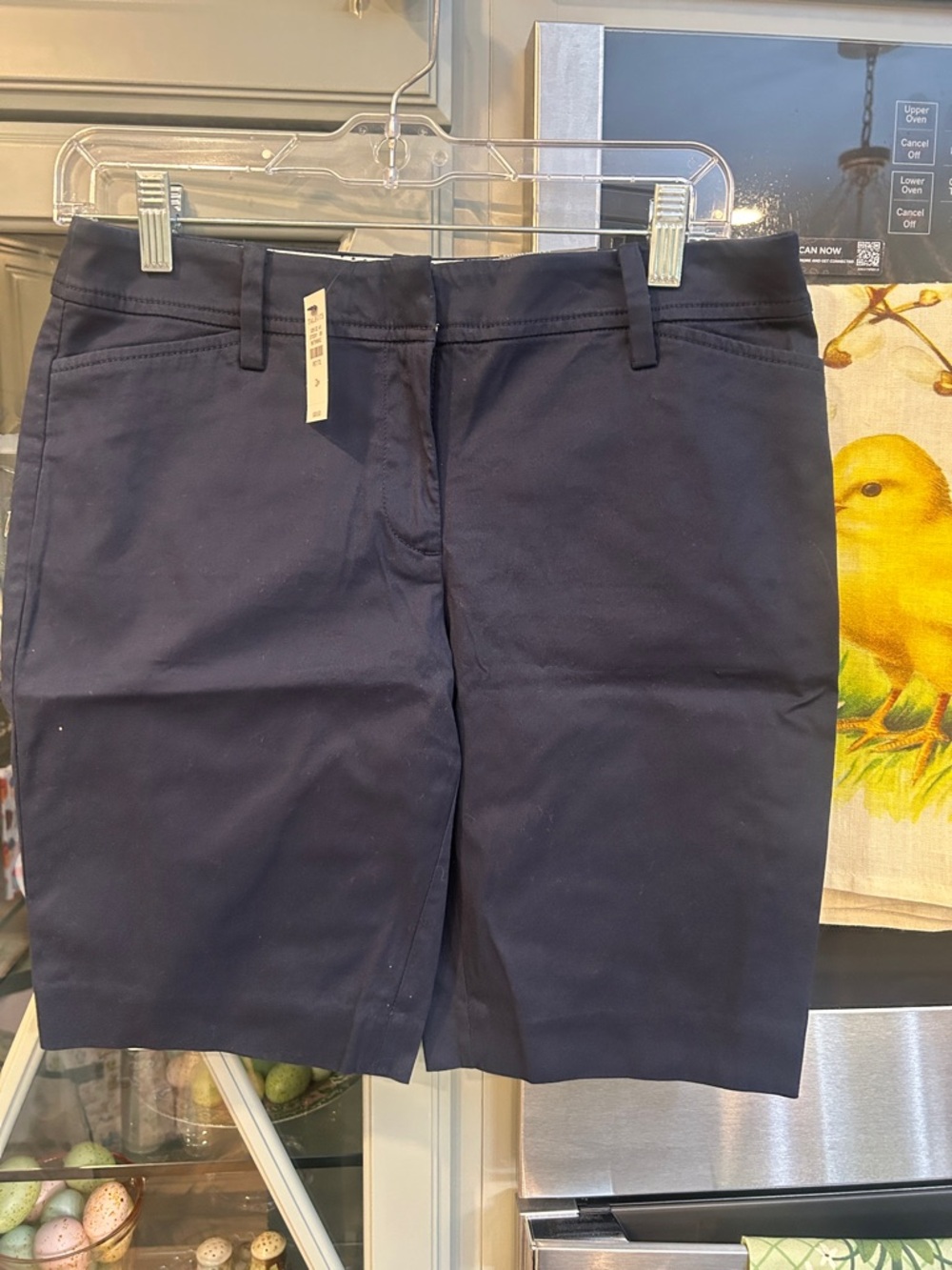 Talbots Navy Cotton Stretch Bermuda Shorts